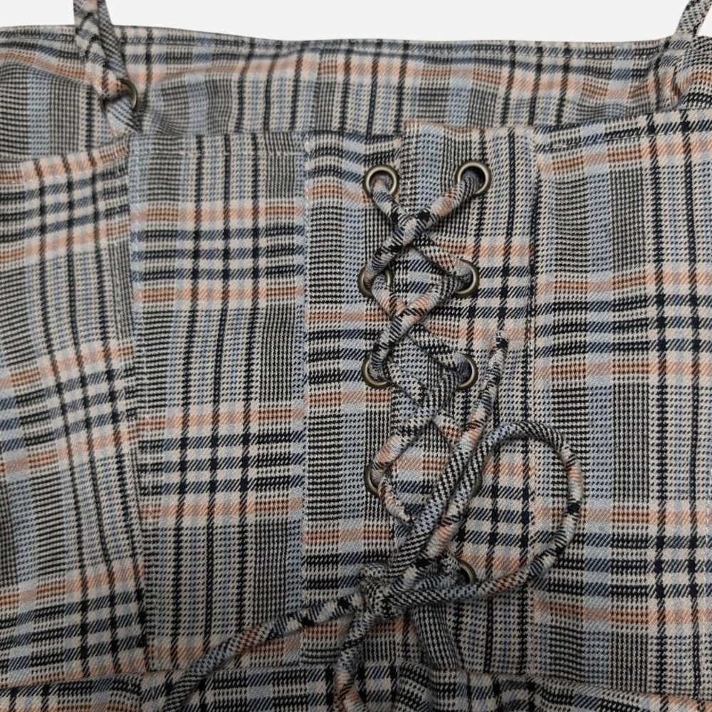 Pre-owned Urban Outfitters Blue Plaid Mini Dress - Picture 6 of 7